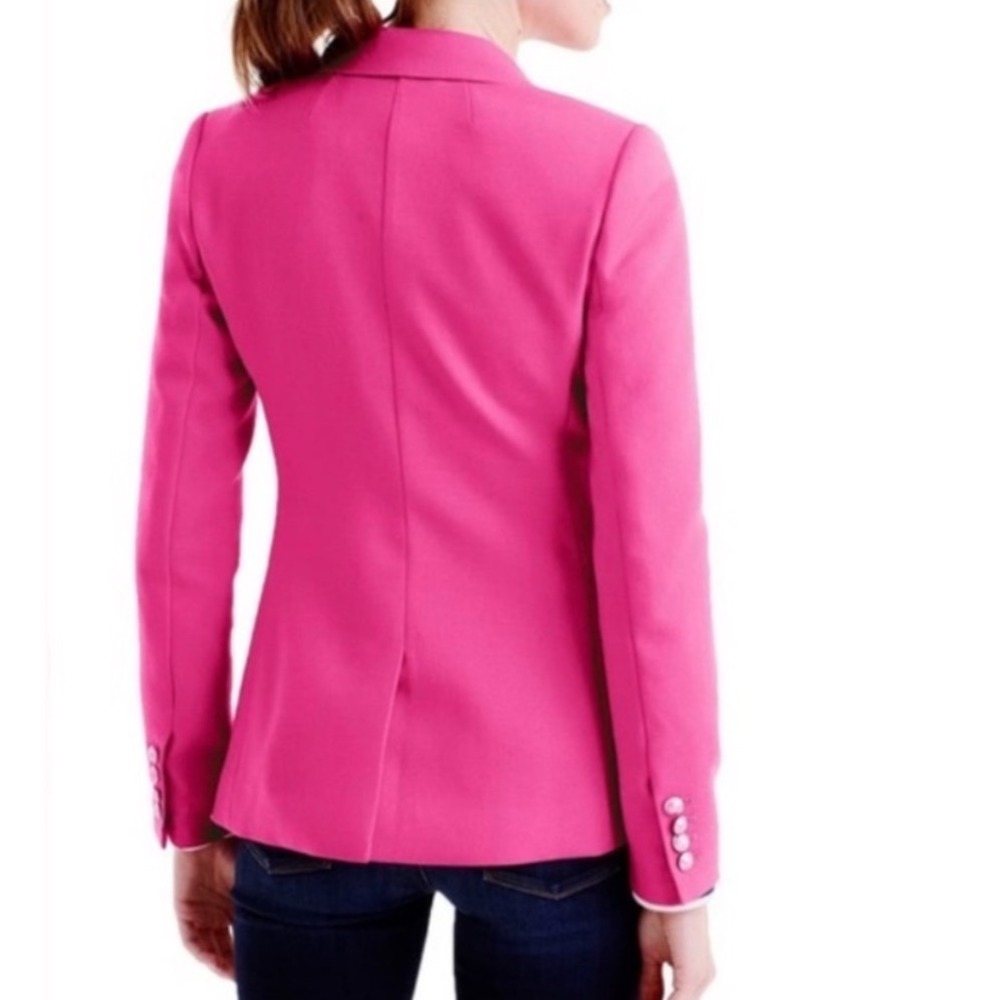 J.CREW Rhodes Blazer Women's 0 Pink Wool‎ Gold Button Professional Barbiecore - Picture 9 of 11